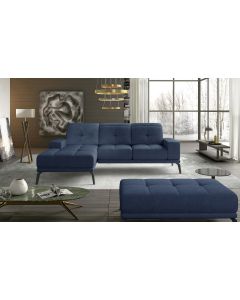 Canapé d'angle Torino en Tissu Bleu