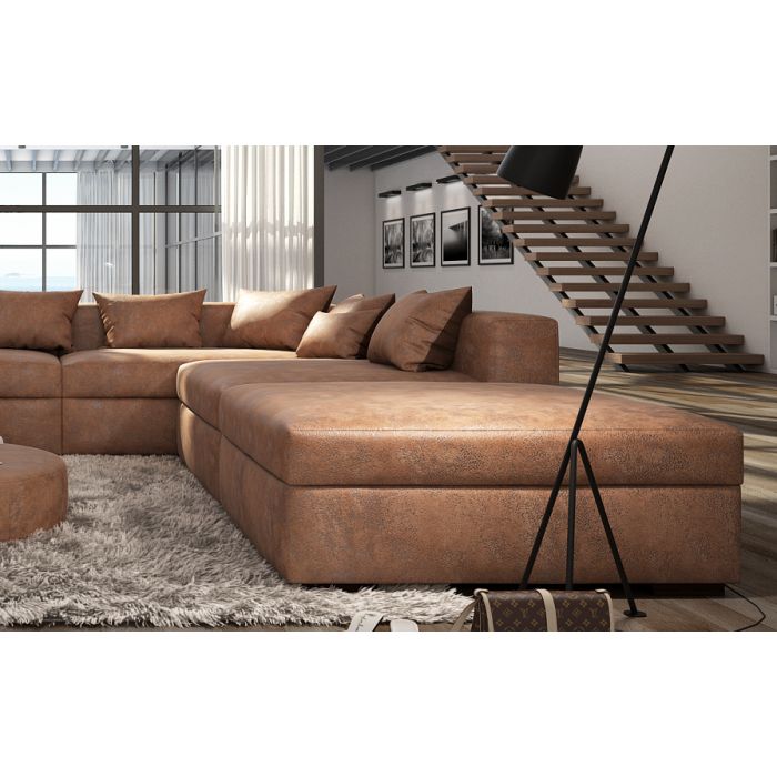 Canapé d'angle cuir Modulable design et moderne VIVARIA